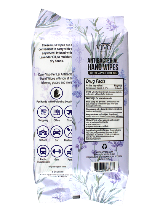 Antibacterial Hand Wipes Lavender-2