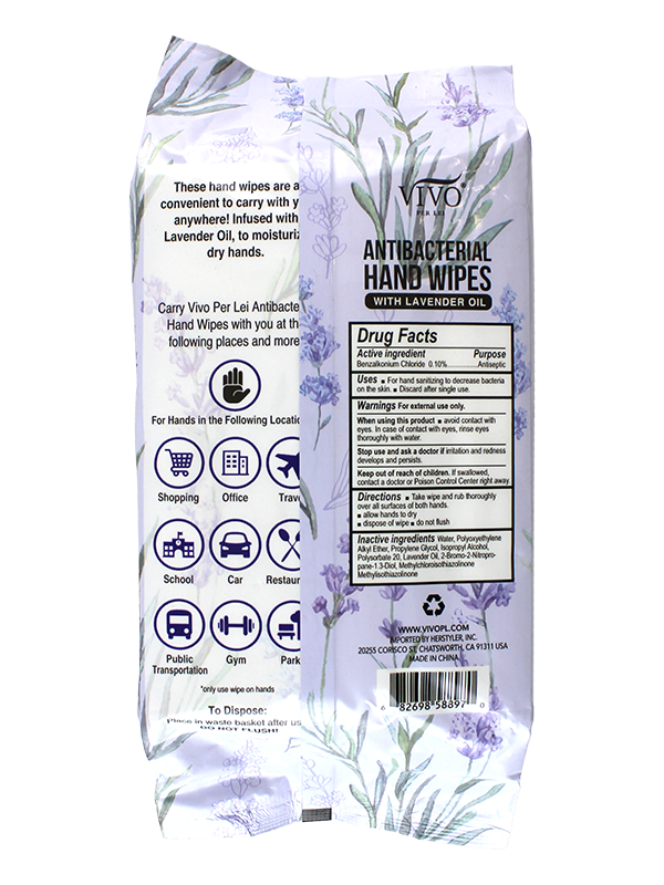 Antibacterial Hand Wipes Lavender-2