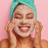 Woman with face scrub
