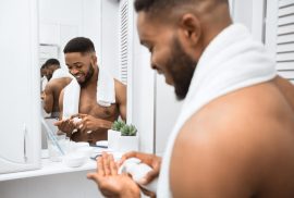 Man caring for beard