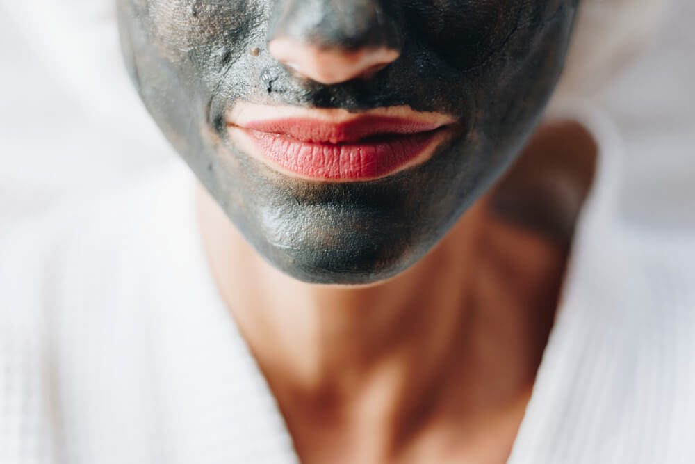 Woman with mud mask