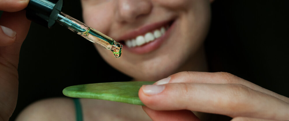 Woman showing why hemp products are good for your skin