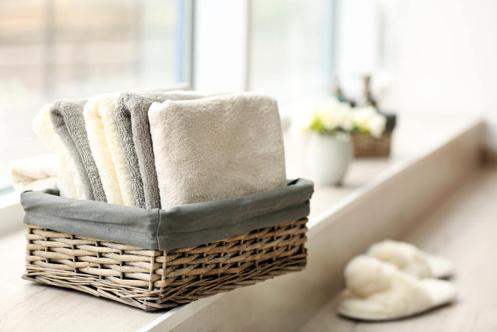 Washcloths in basket