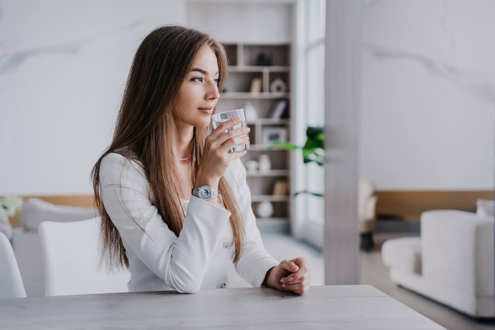 Woman drinking water