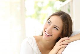 Woman smiling with white teeth