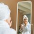woman bathrobe skincare