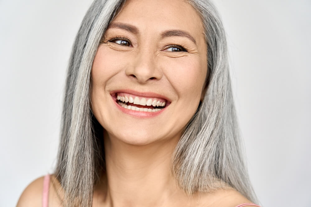 woman bright complexion