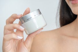 woman skincare product