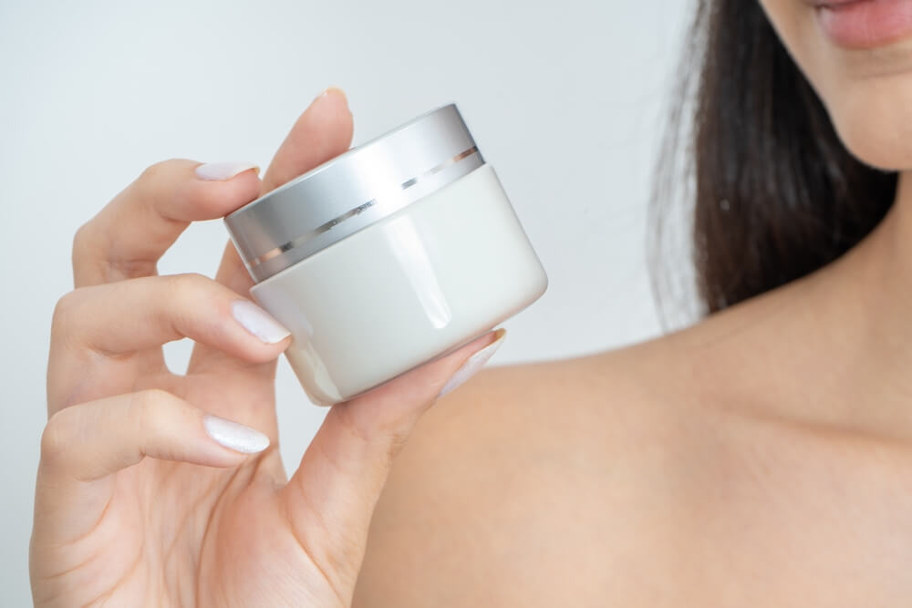 woman skincare product