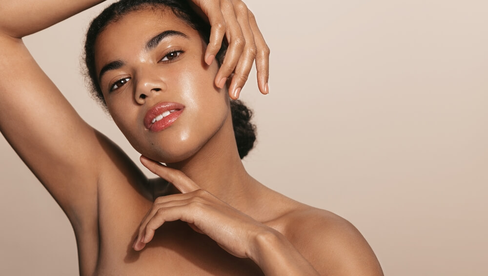 woman skin moisturized