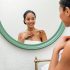 woman mirror towel