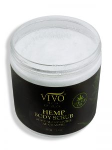 Hemp body scrub open lid