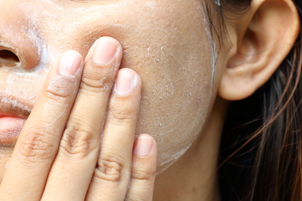 face closeup on hand